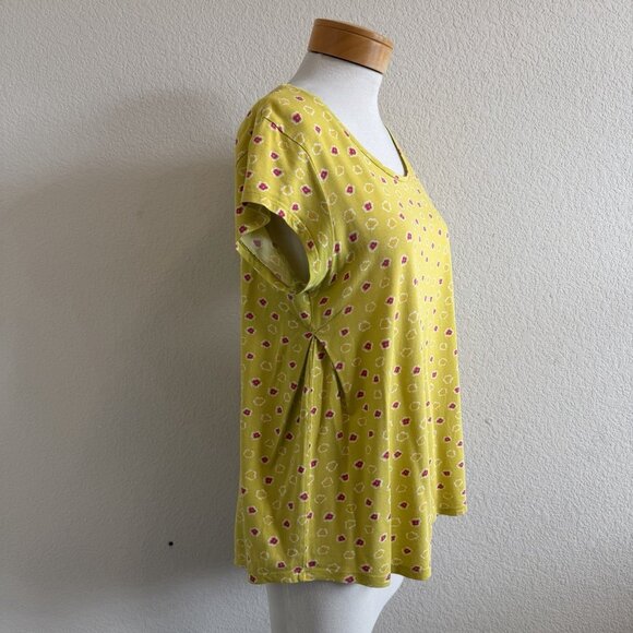 Gudrun Sjoden Floral Print Green/Pink Modal/Organic Cotton Short Sleeve Shirt M - Picture 4 of 10